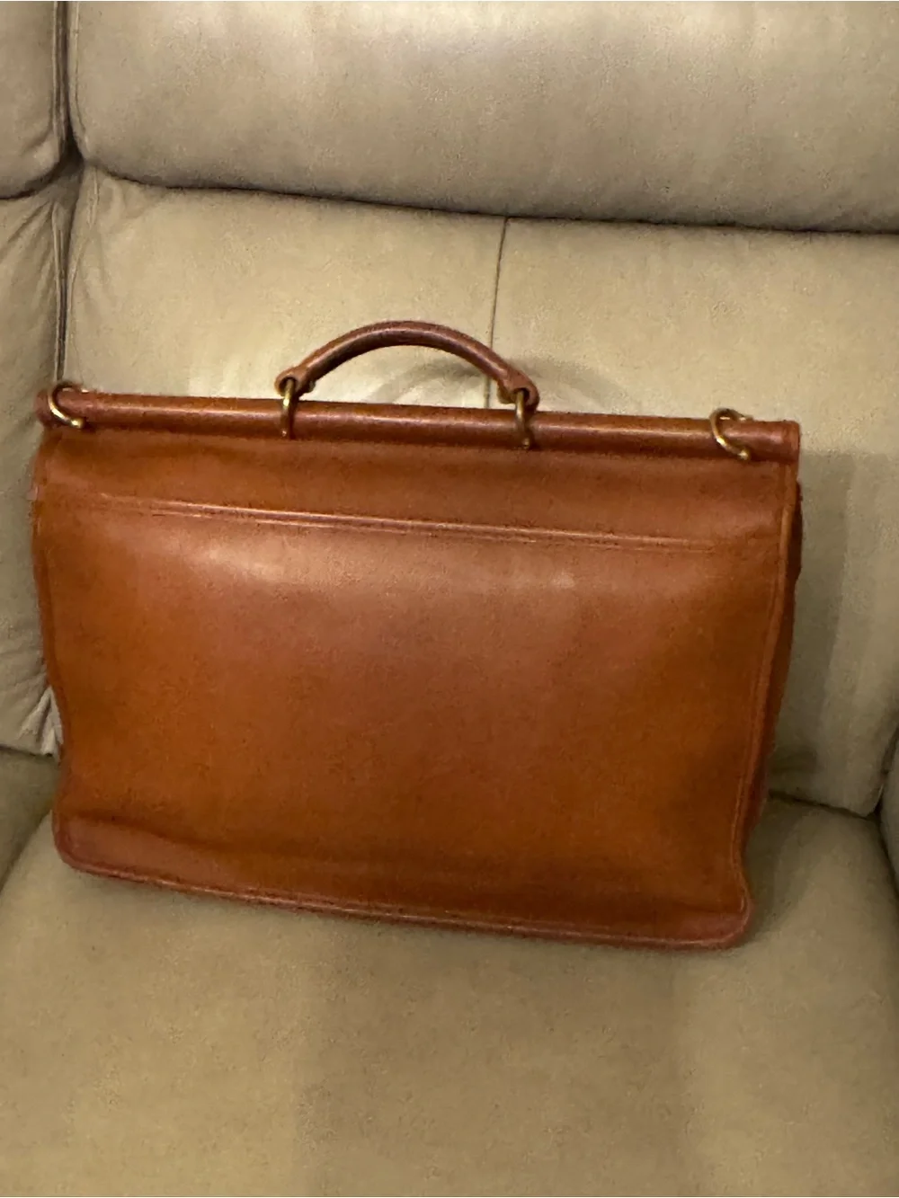 Coach vintage unisex Men's Leather Briefcase in Cognac B6C-5266